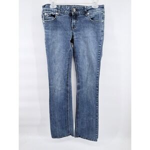 Imperial Star Bootcut Jeans Womens 11 Medium Acid Wash Denim Stretch Flap Pocket